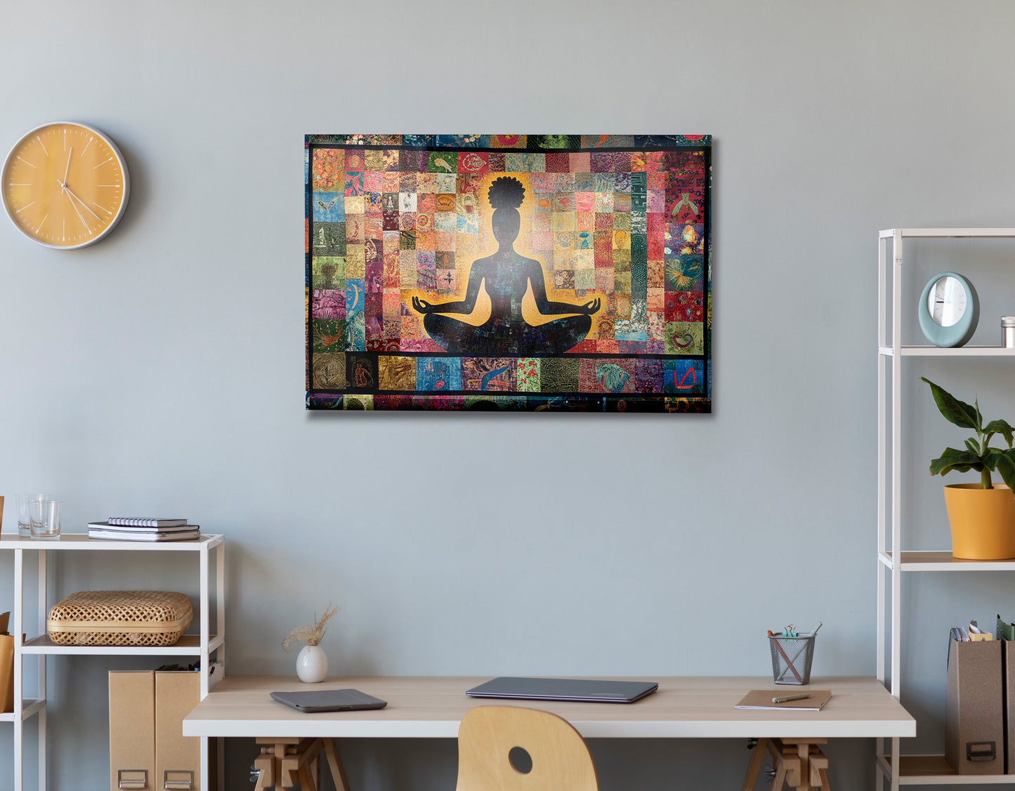 Black Woman Chakra Meditation African American wall art view 24