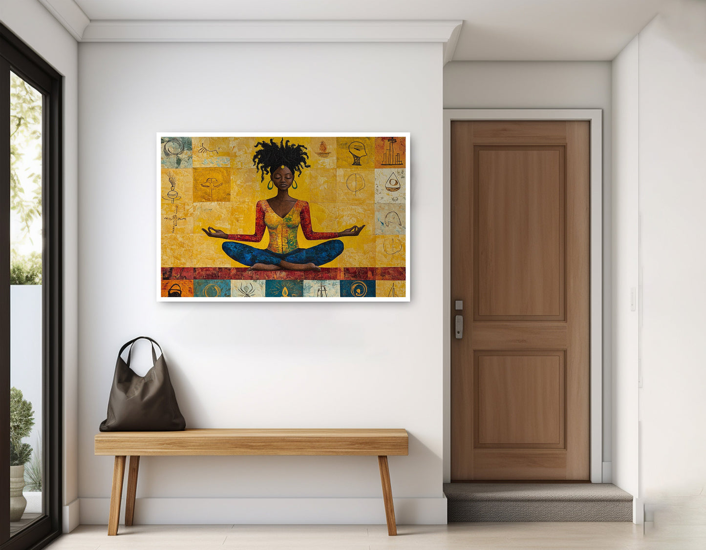 Black Woman Yoga African American wall art home decor view