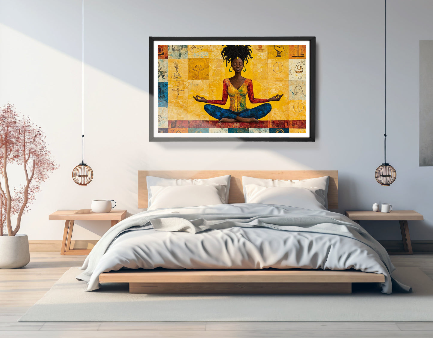 Black Woman Yoga African American wall art view 69