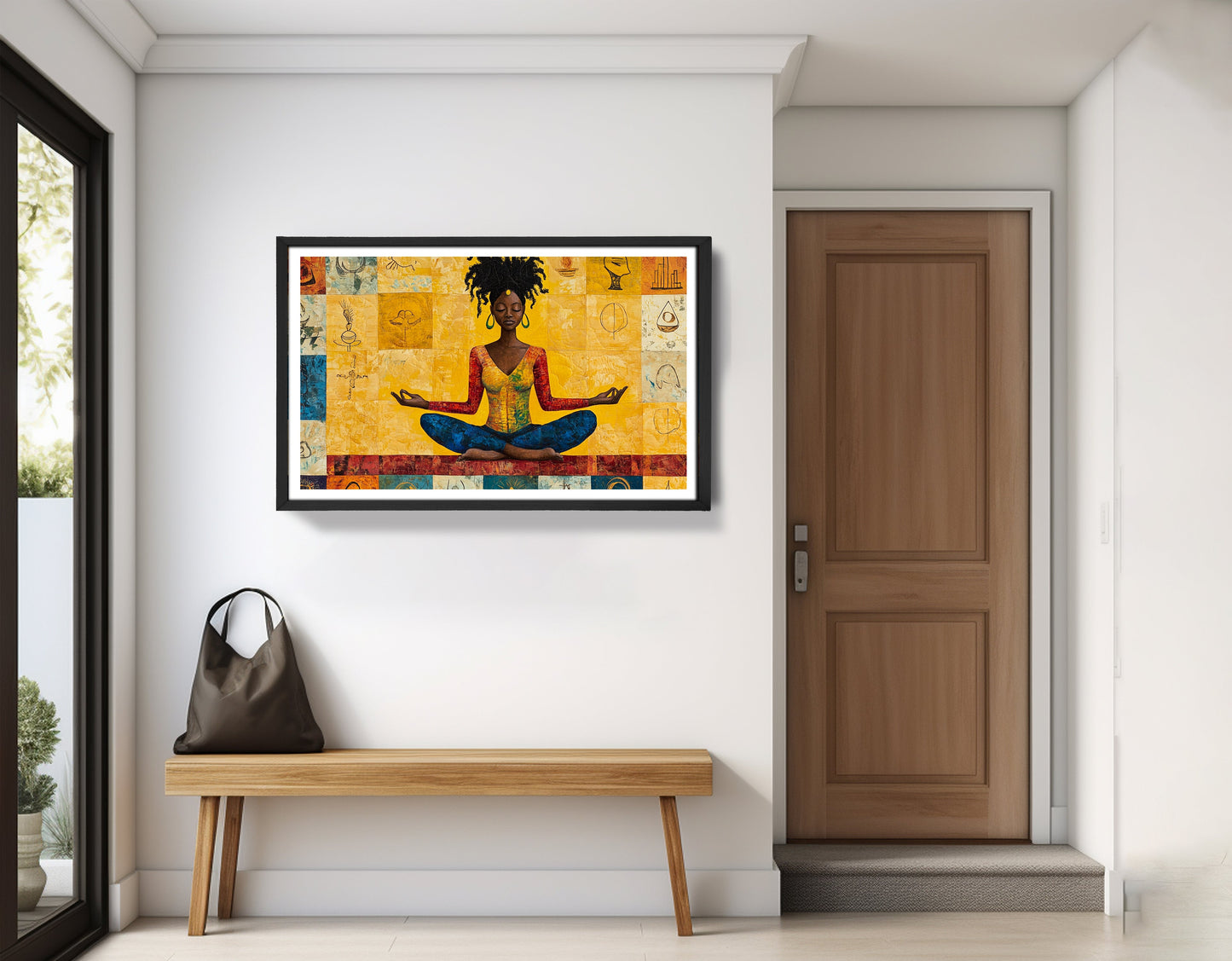 Black Woman Yoga African American wall art view 71