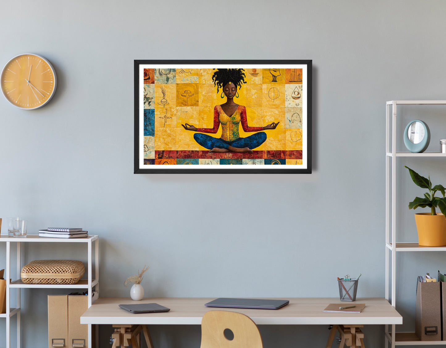 Black Woman Yoga African American wall art view 72