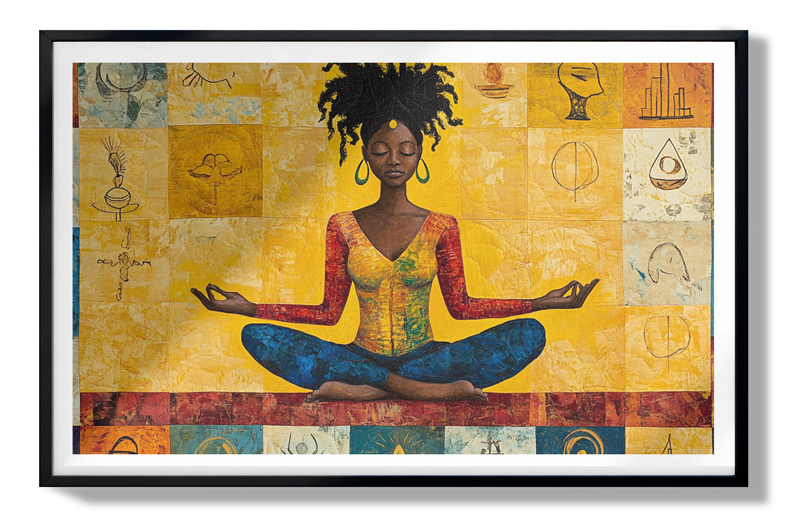 Black Woman Yoga African American wall art view 67