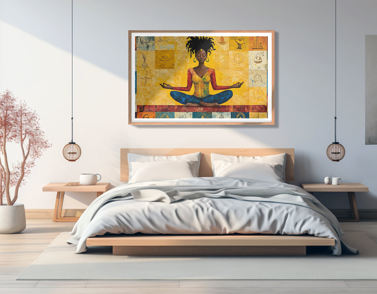Black Woman Yoga African American wall art view 81
