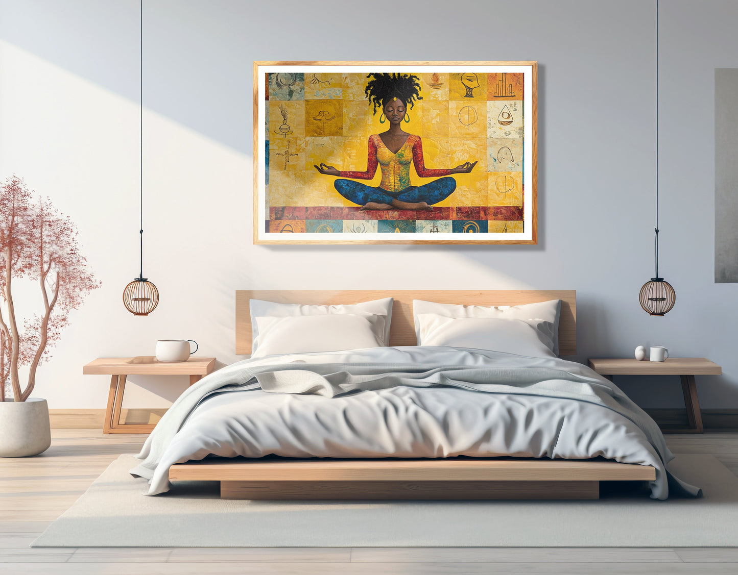 Black Woman Yoga African American wall art view 75