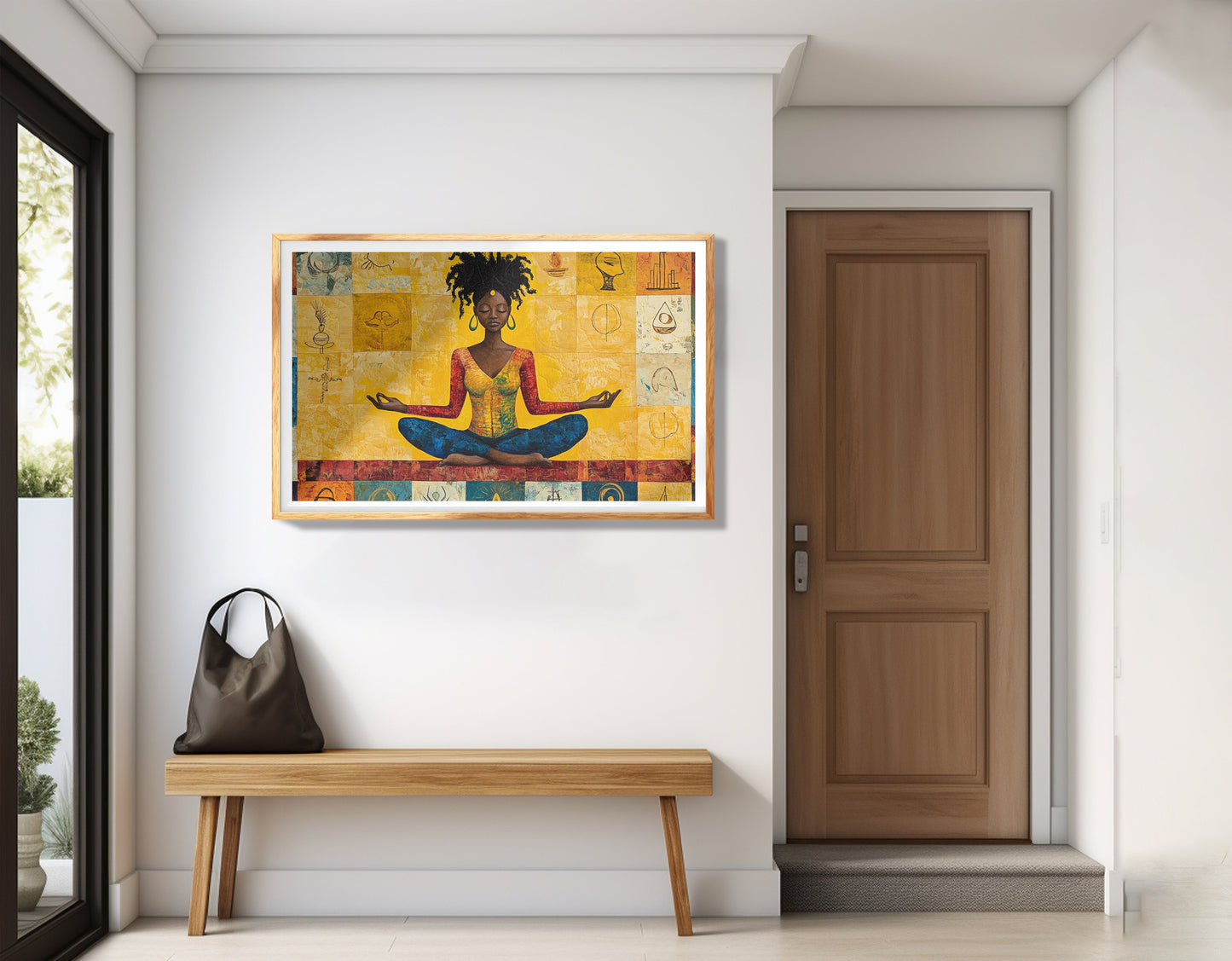 Black Woman Yoga African American wall art view 77