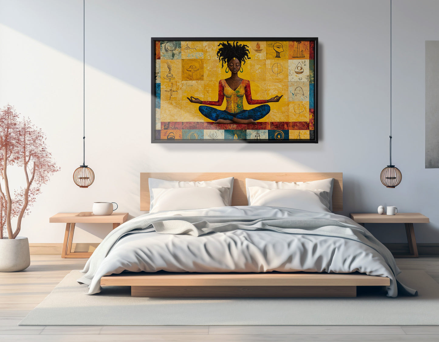 Black Woman Yoga African American wall art view 27