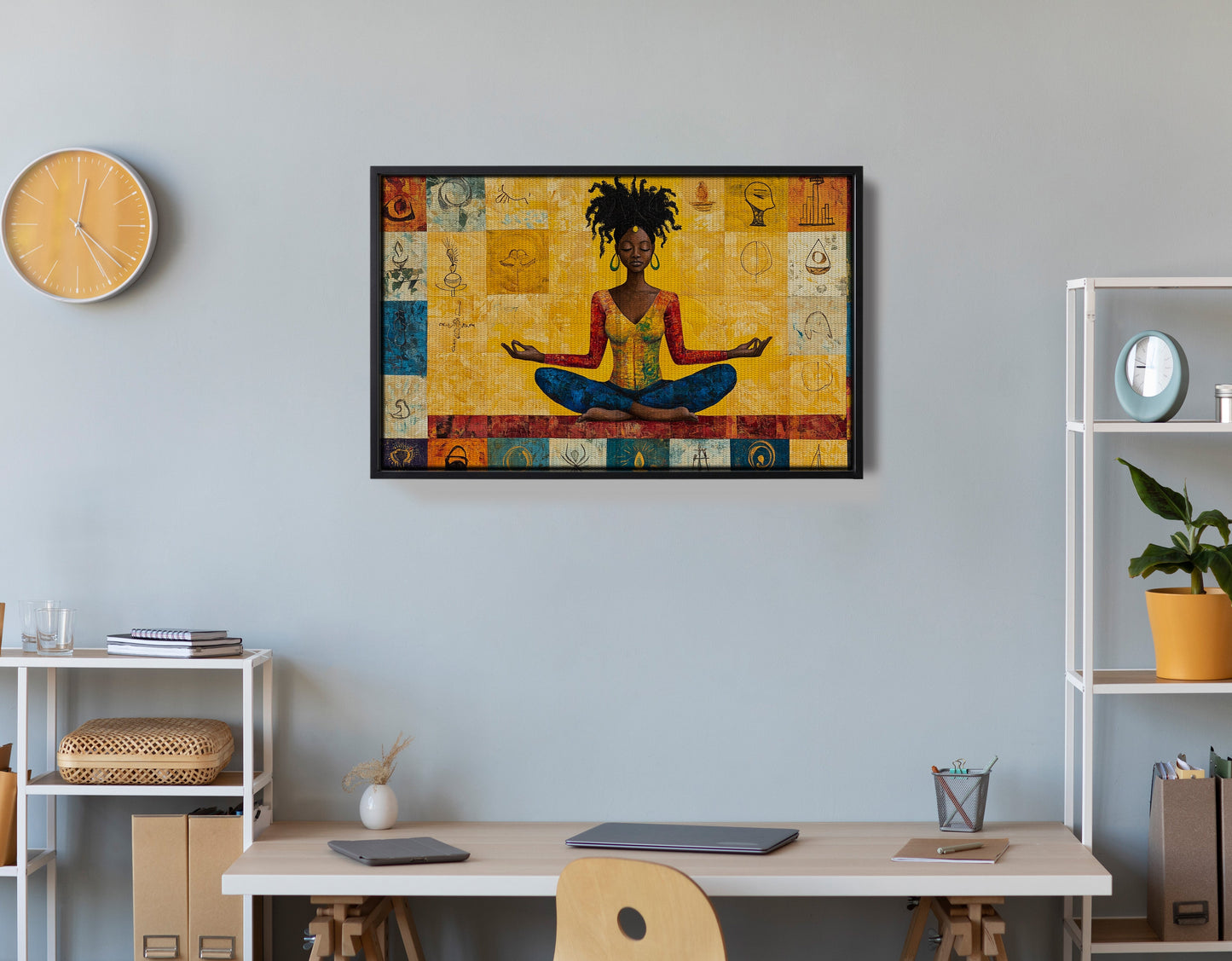 Black Woman Yoga African American wall art view 30