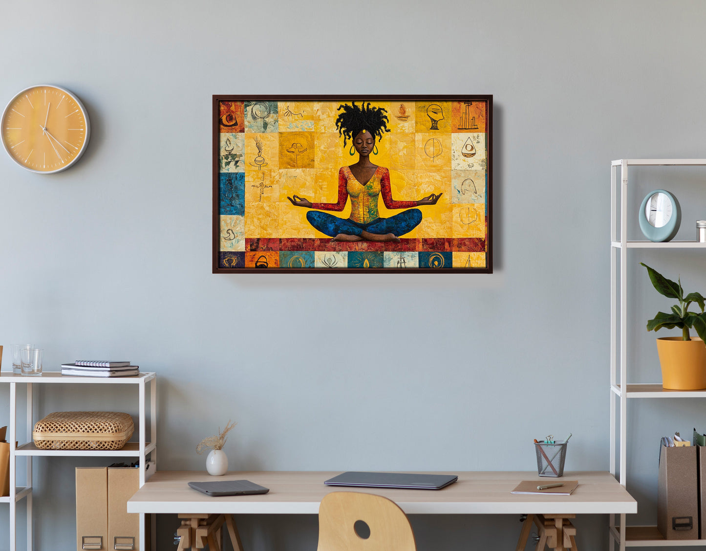 Black Woman Yoga African American wall art view 36