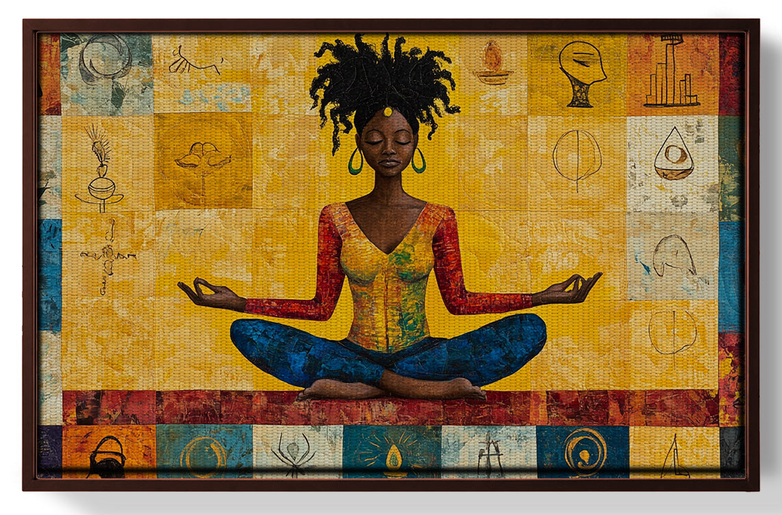 Black Woman Yoga African American wall art view 31