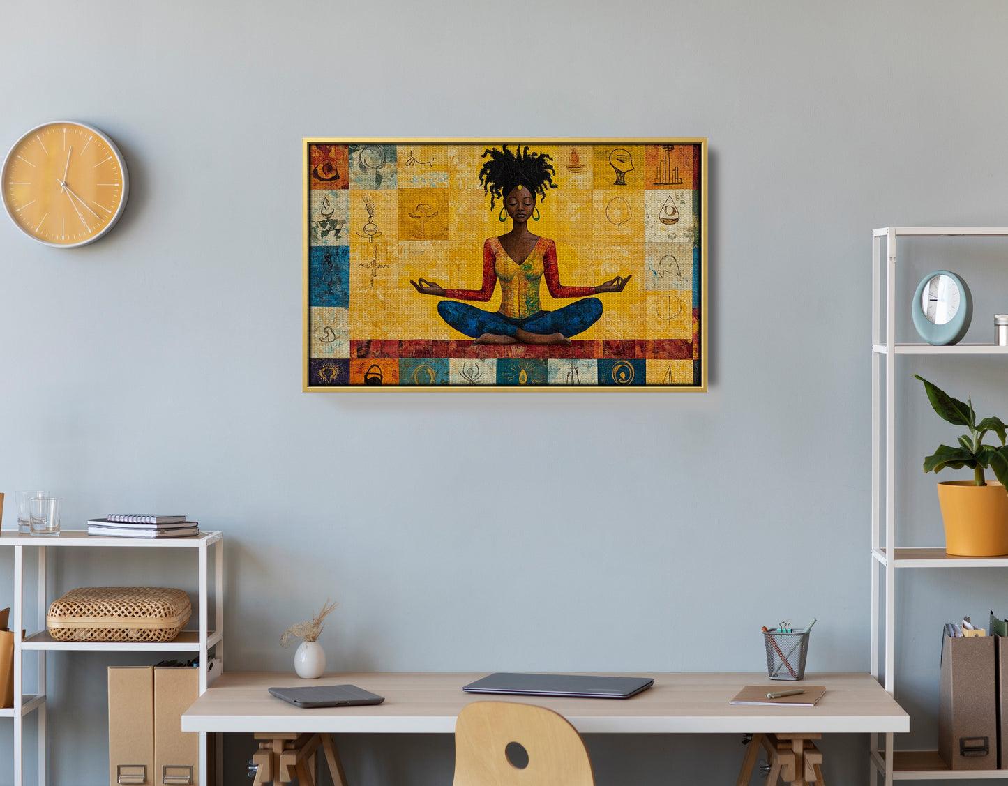 Black Woman Yoga African American wall art view 42