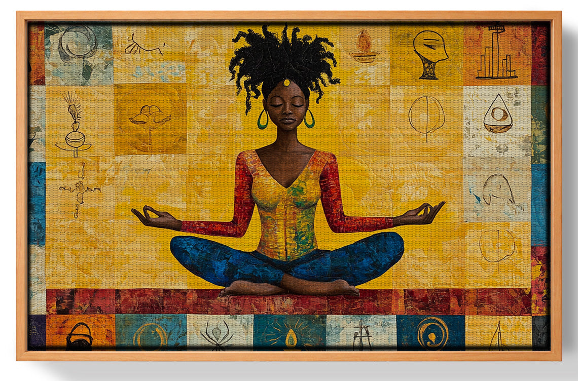 Black Woman Yoga African American wall art view 43