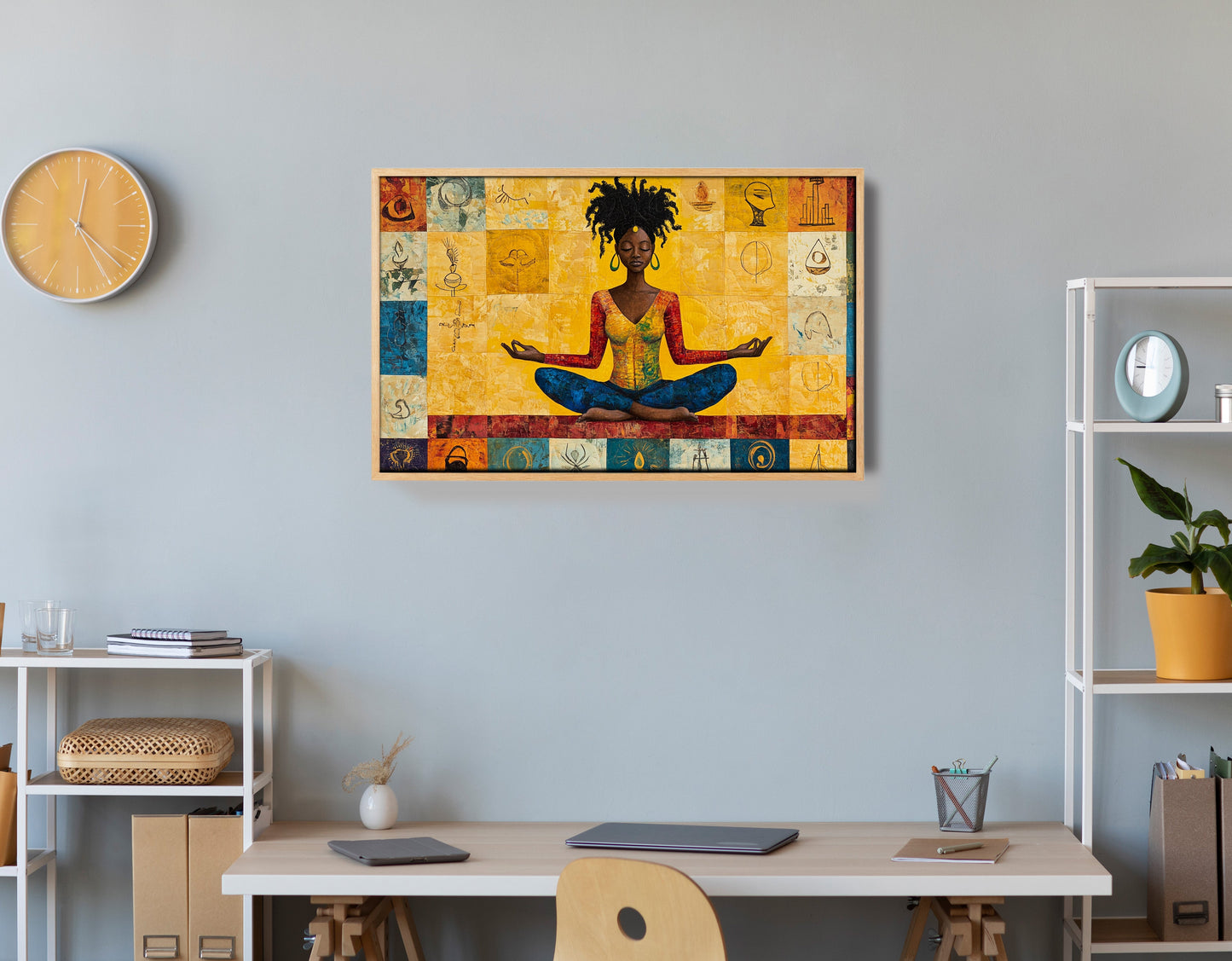 Black Woman Yoga African American wall art view 54