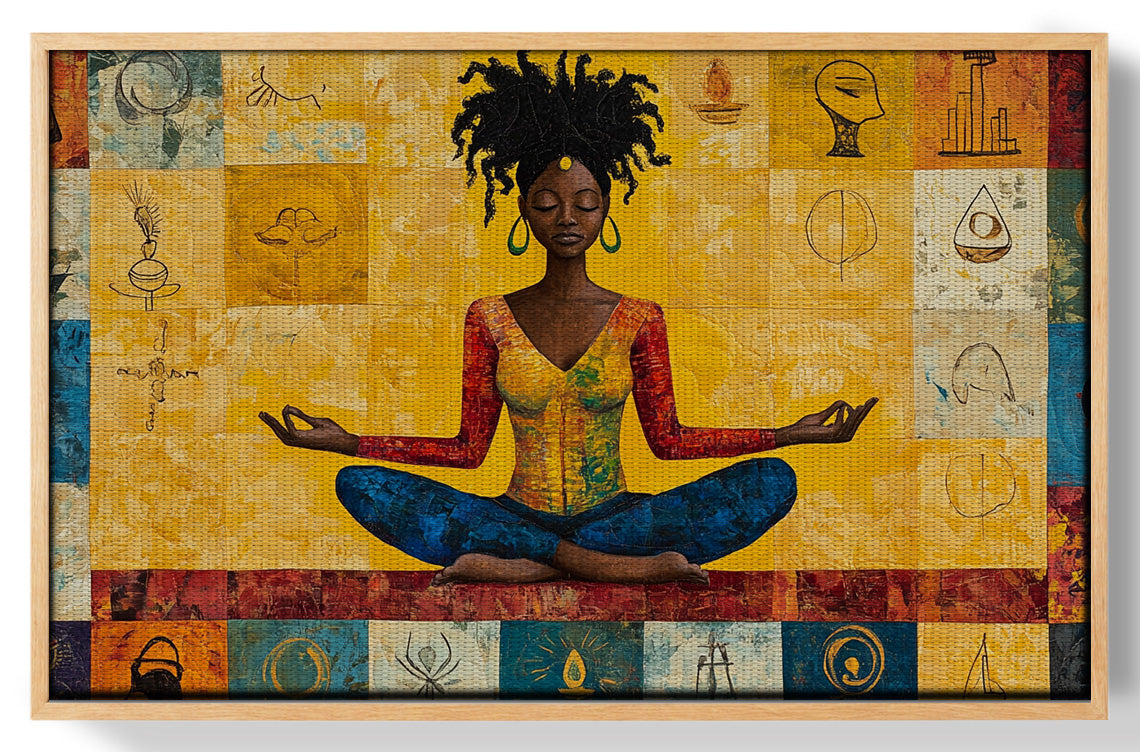 Black Woman Yoga African American wall art view 49
