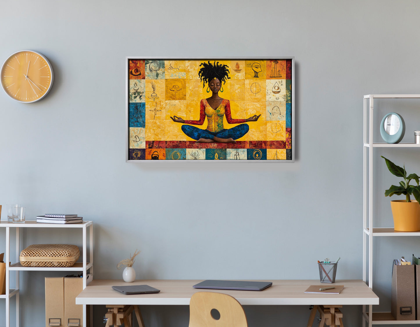 Black Woman Yoga African American wall art view 60