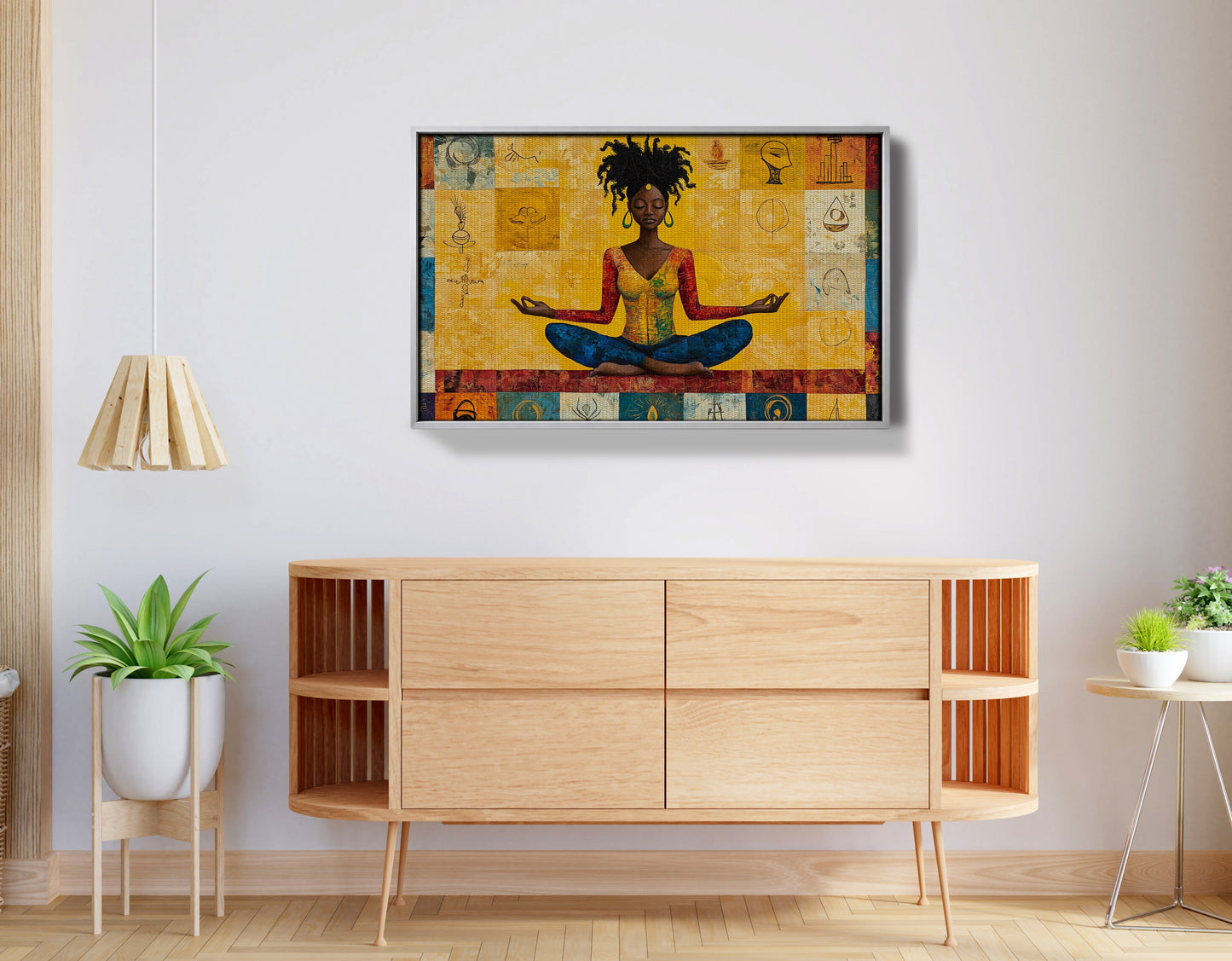 Black Woman Yoga African American wall art view 56