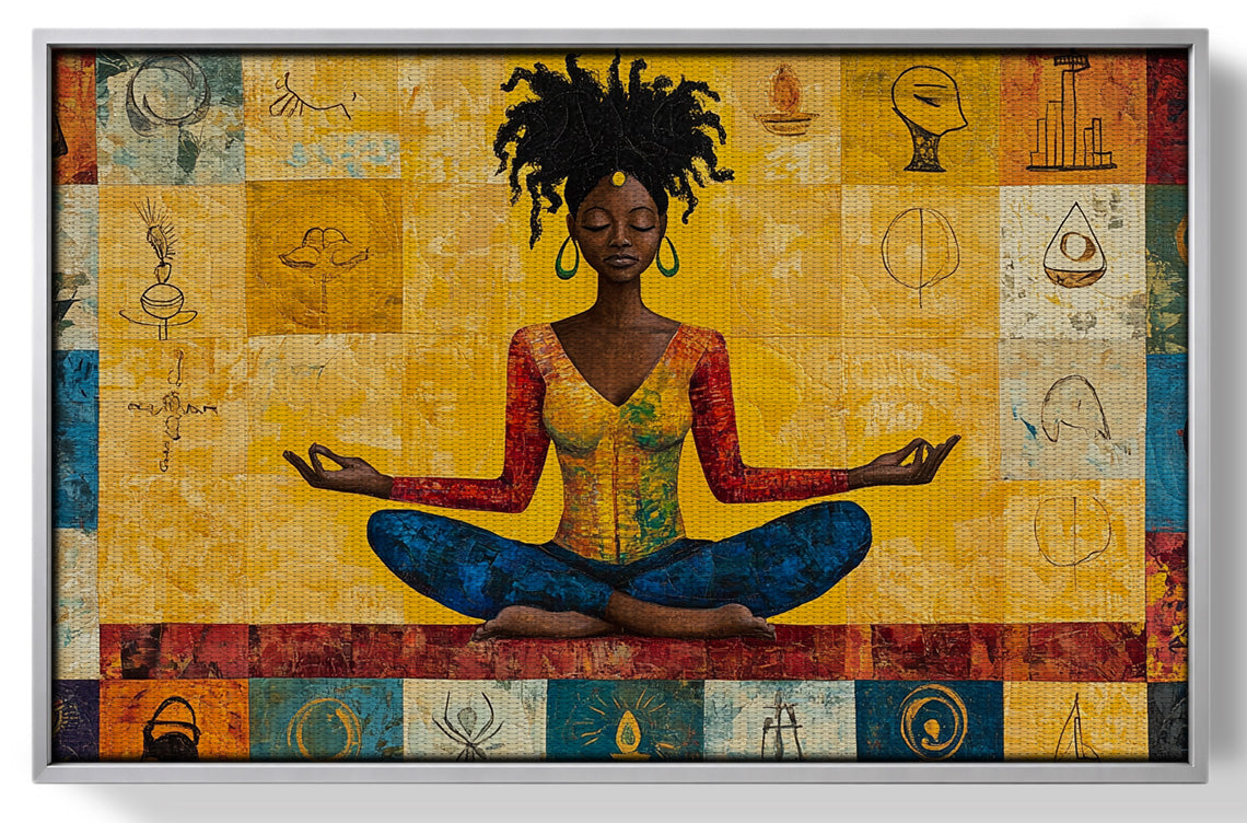 Black Woman Yoga African American wall art view 55