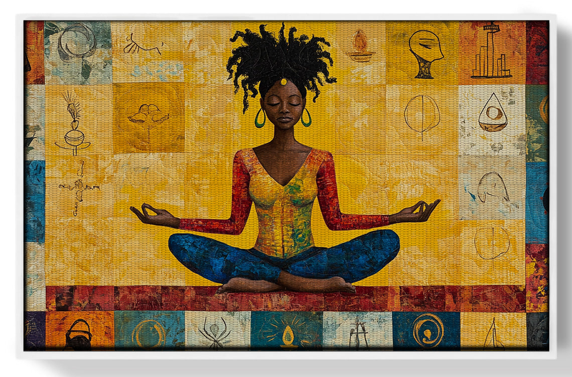 Black Woman Yoga African American wall art view 61