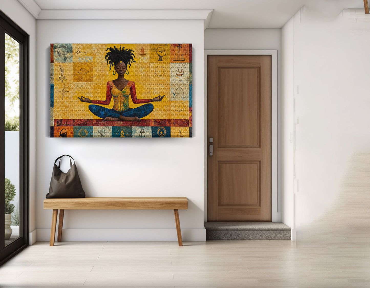 Black Woman Yoga African American wall art view 17