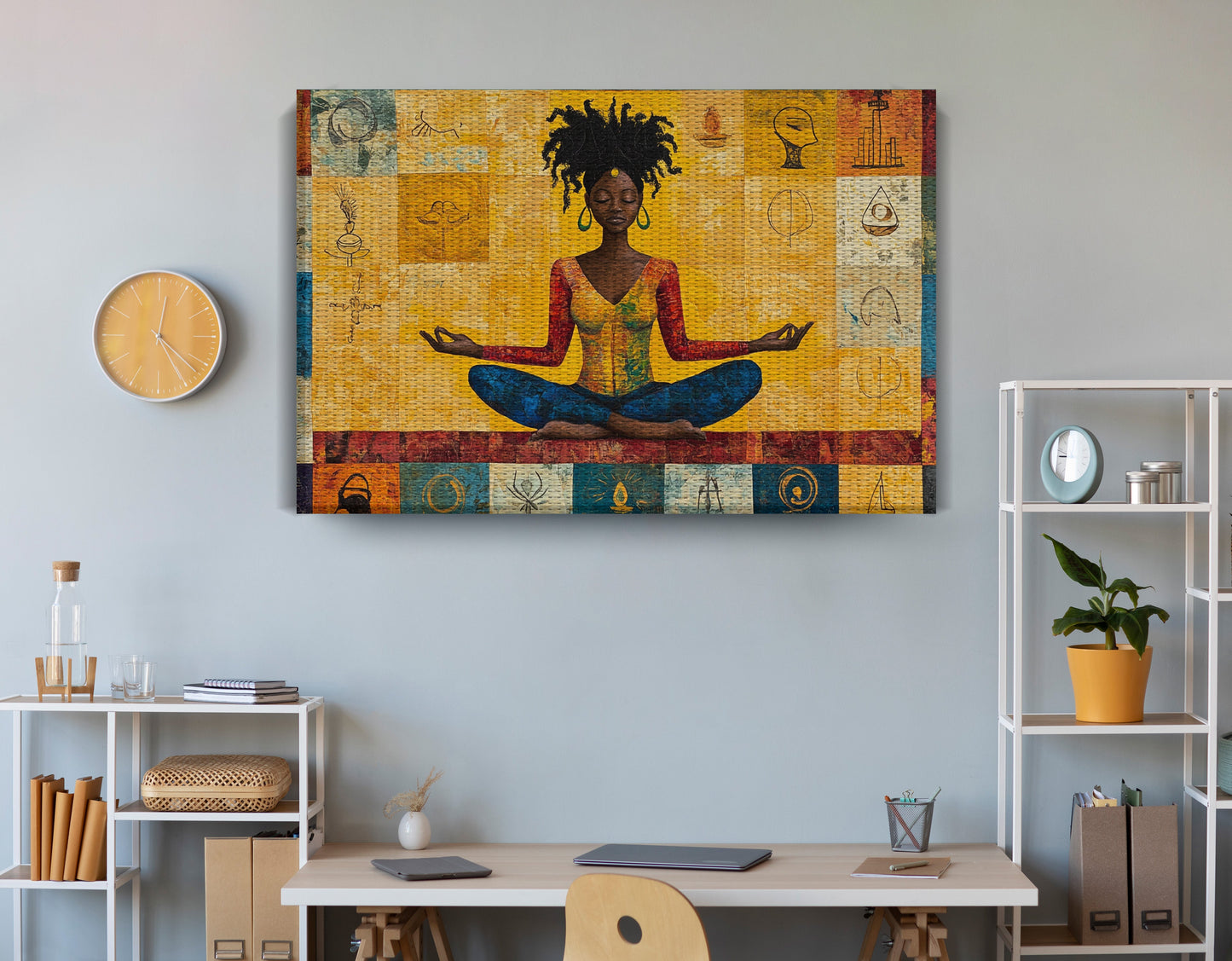 Black Woman Yoga African American wall art view 18