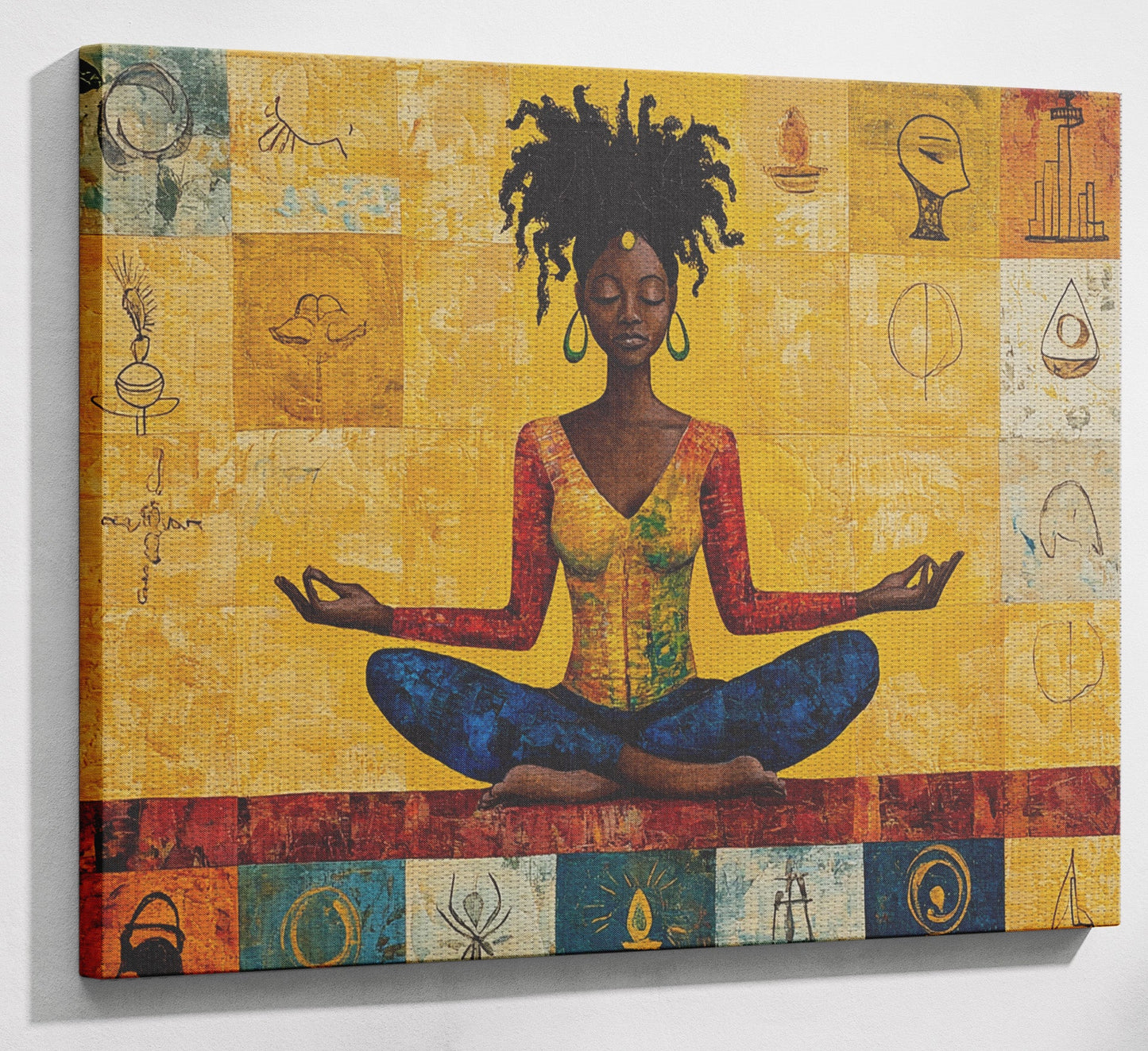 Black Woman Yoga African American wall art view 13
