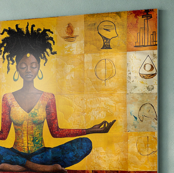 Black Woman Yoga African American wall art view 22