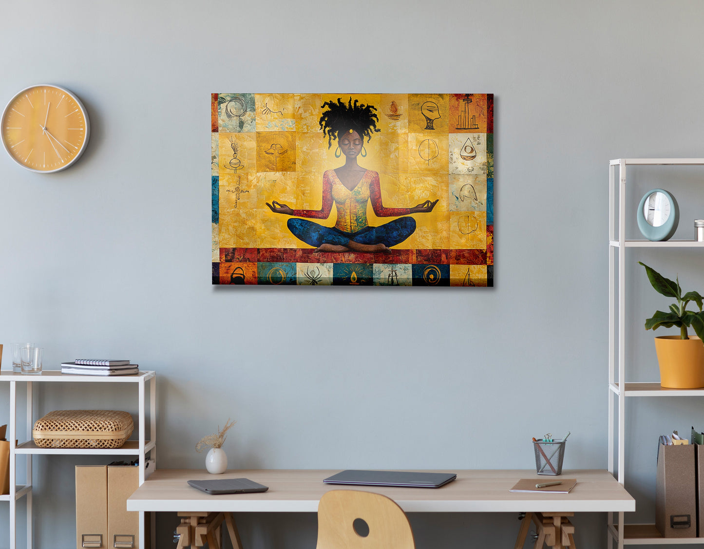 Black Woman Yoga African American wall art view 24