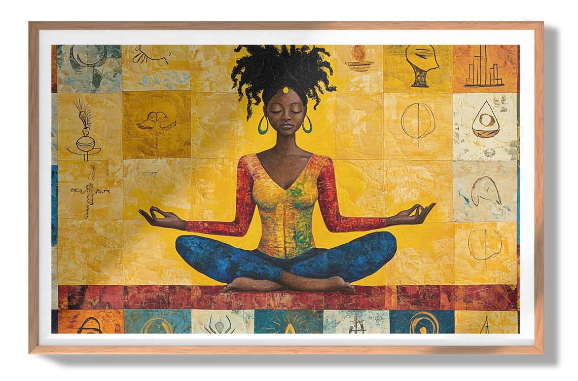 Black Woman Yoga African American wall art view 79