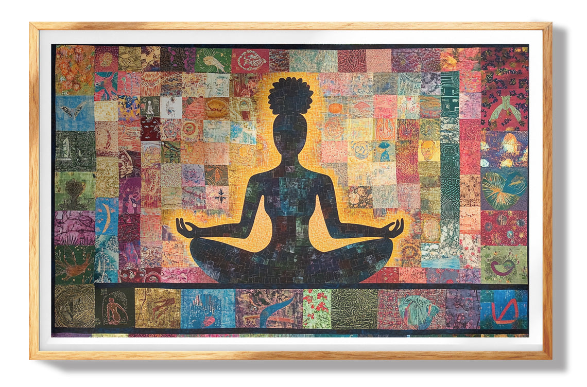 Black Woman Yoga Meditation African American wall art view 73