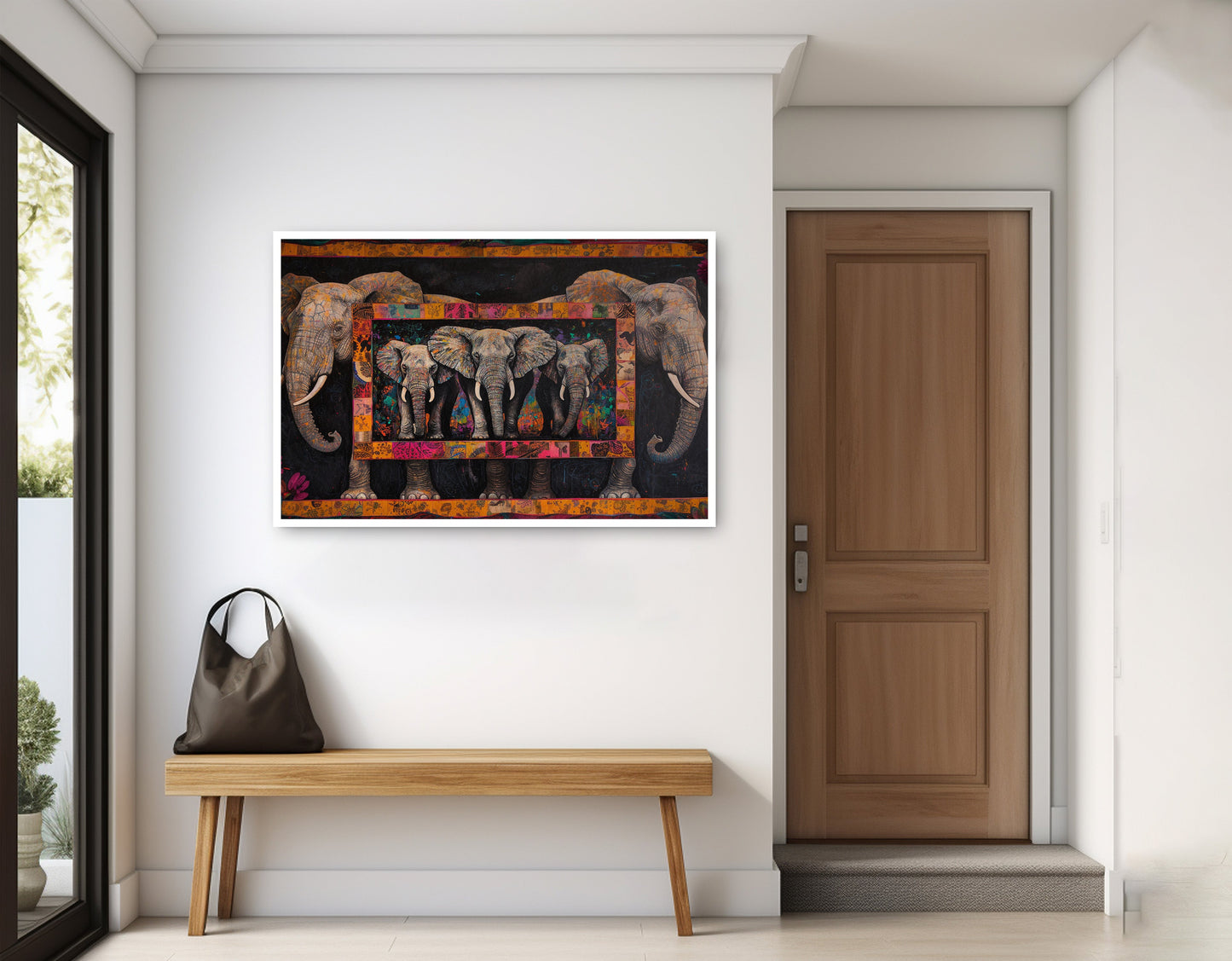 Elephant Family African American canvas print home decor view