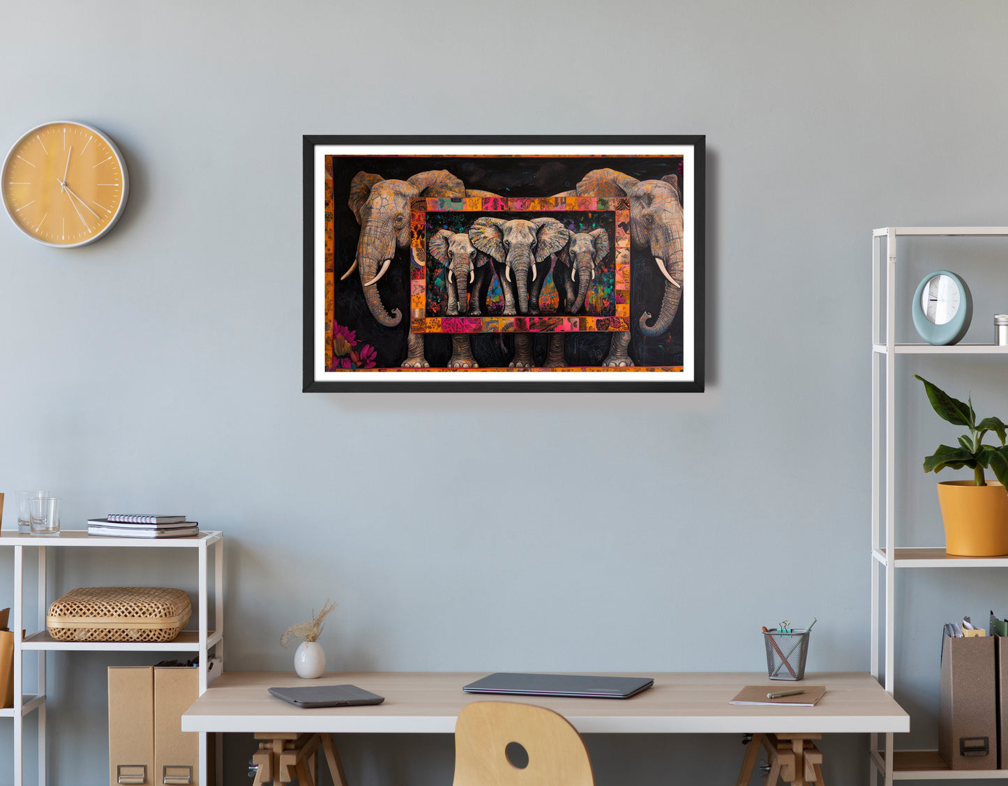 Elephant Family African American canvas print view 72