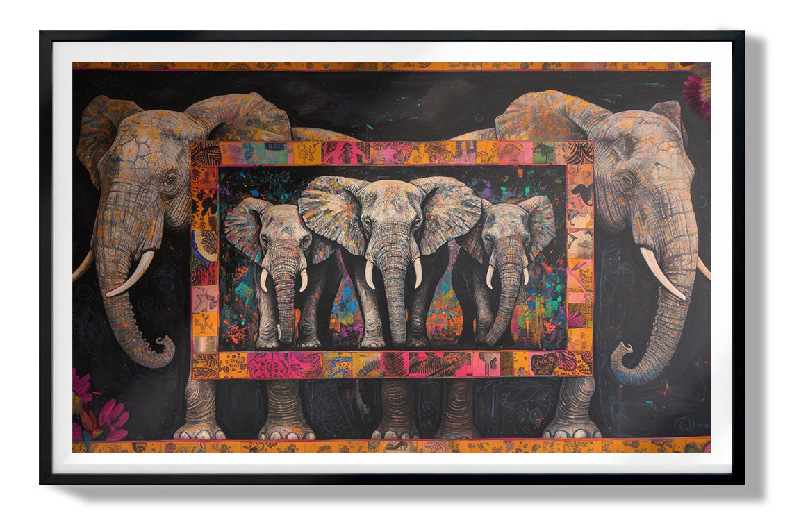 Elephant Family African American canvas print view 67
