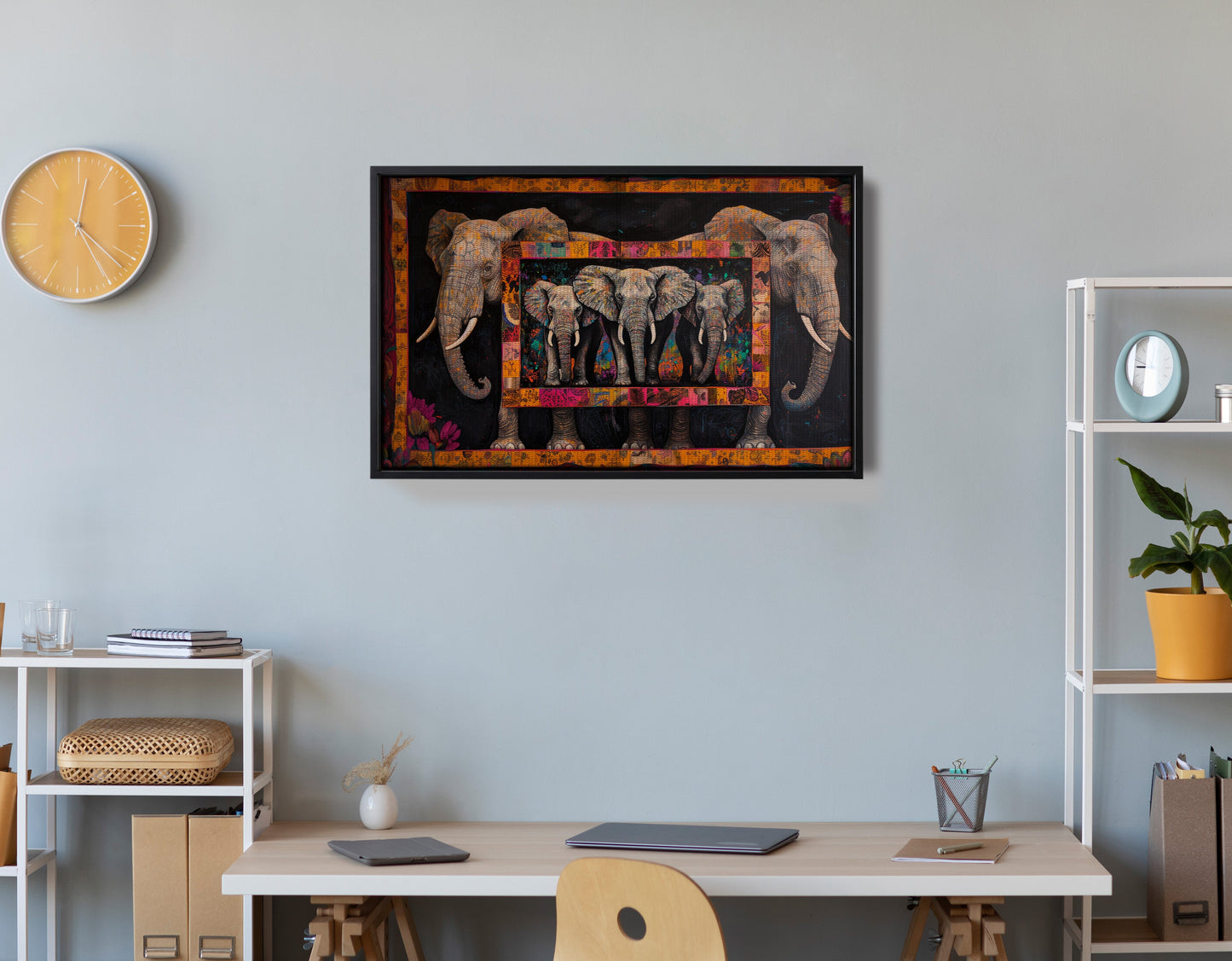 Elephant Family African American canvas print view 30