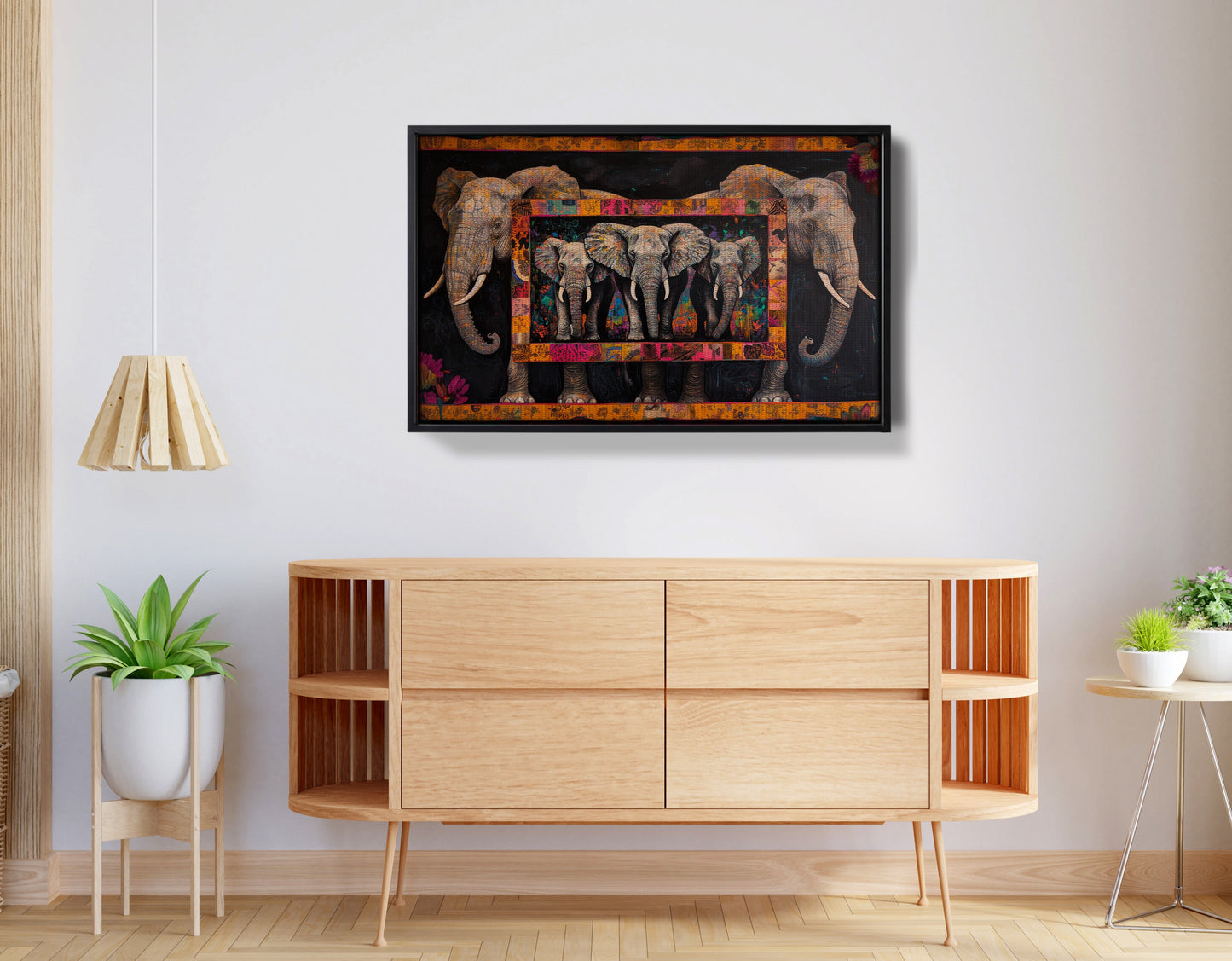 Elephant Family African American canvas print view 26
