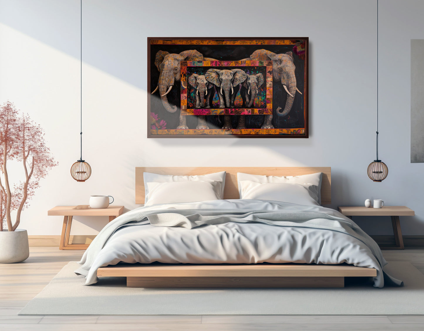Elephant Family African American canvas print view 33