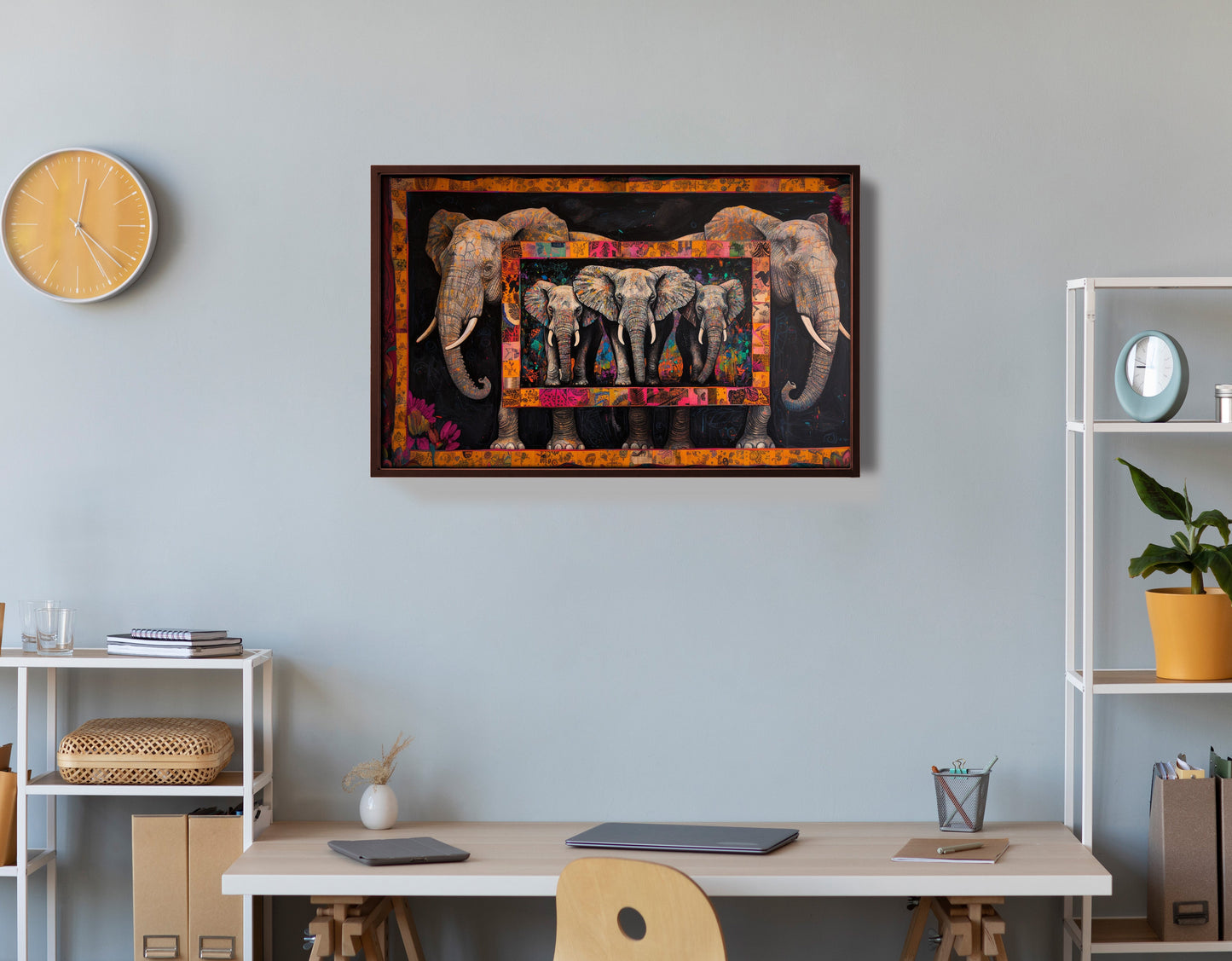 Elephant Family African American canvas print view 36