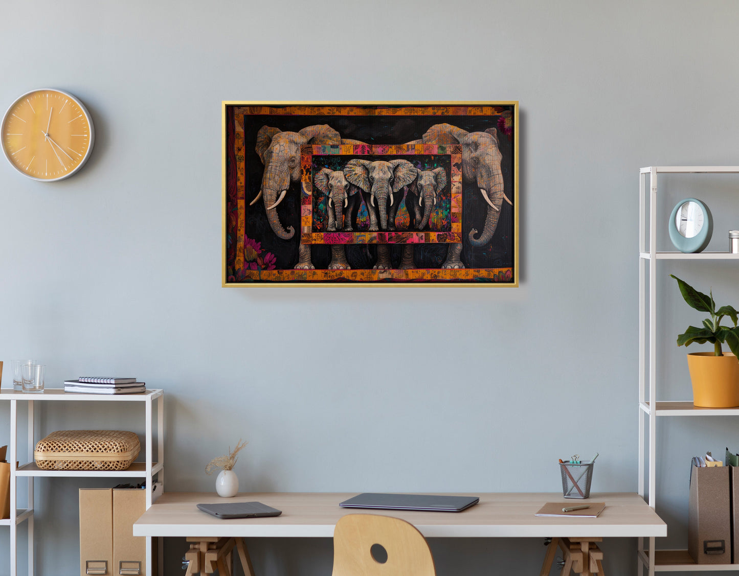 Elephant Family African American canvas print view 42