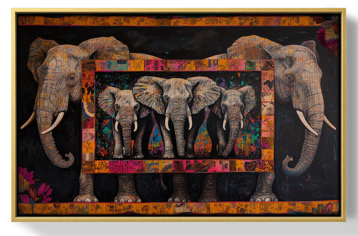 Elephant Family African American canvas print view 37
