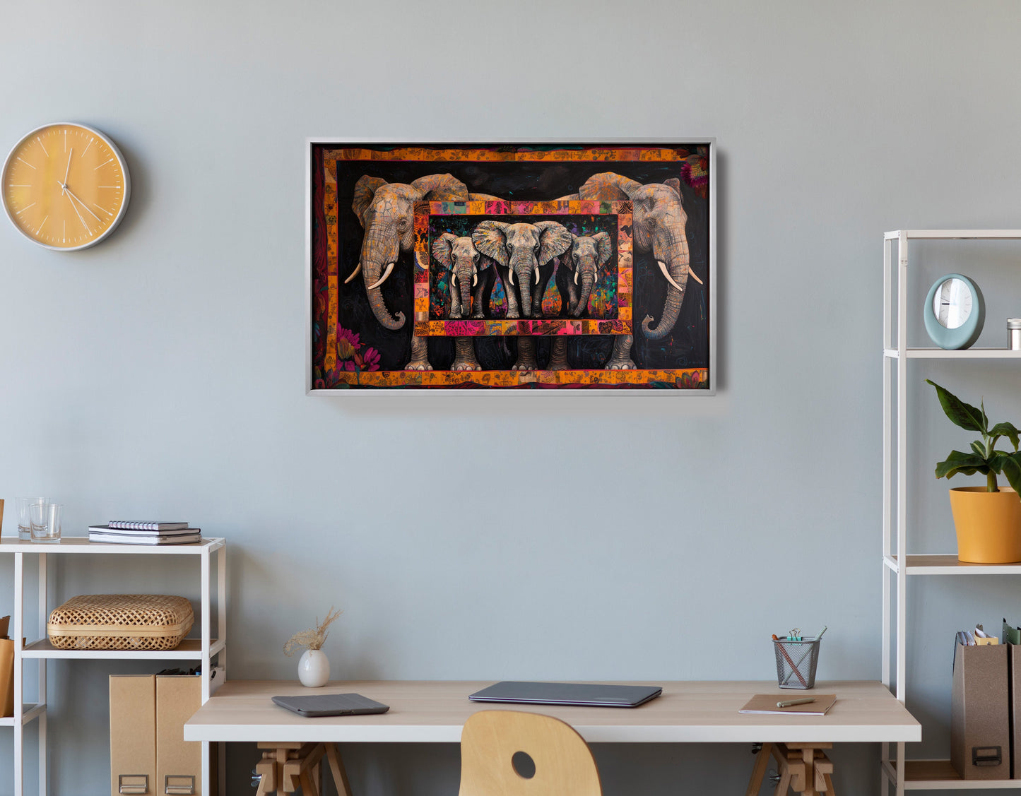 Elephant Family African American canvas print view 60