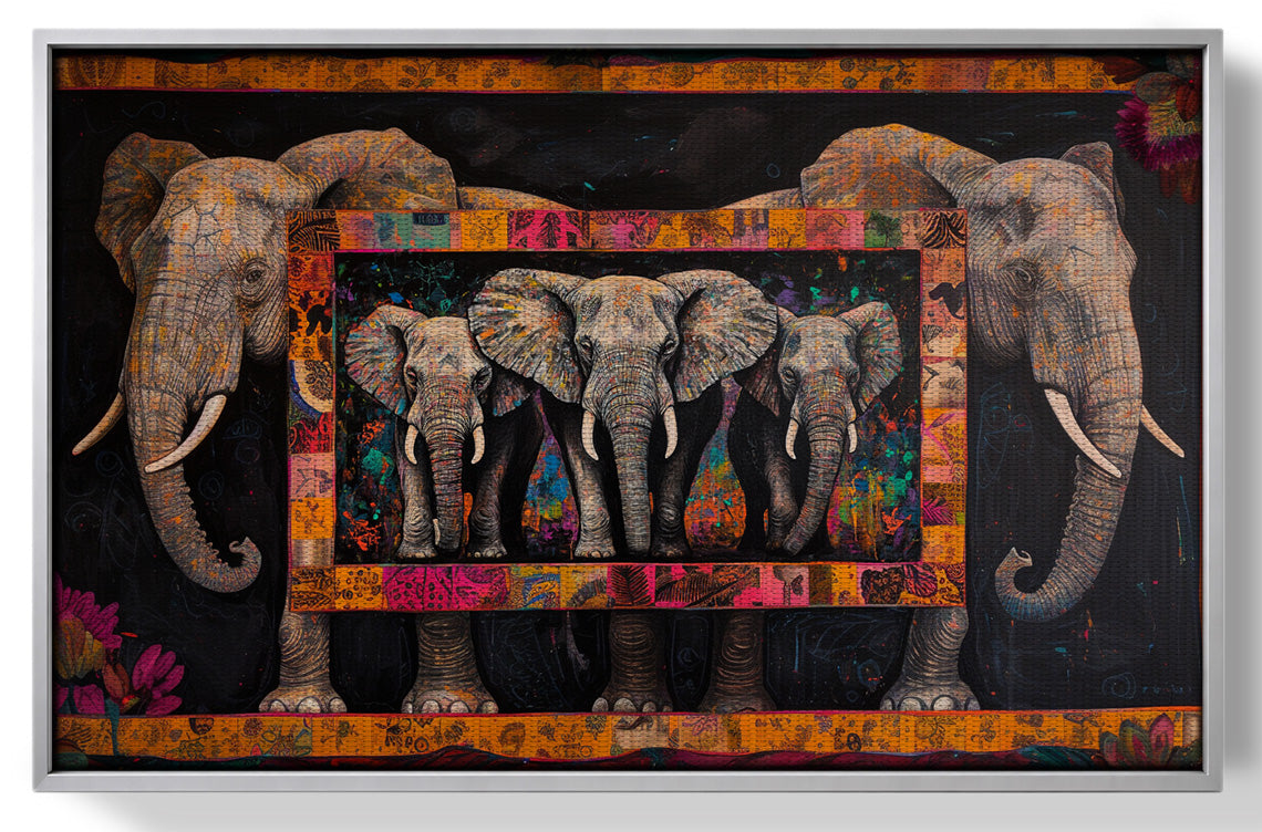 Elephant Family African American canvas print view 55