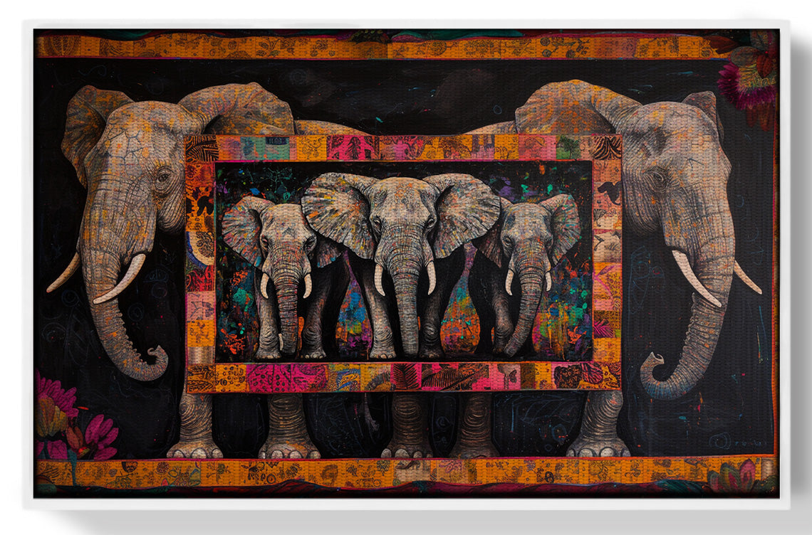 Elephant Family African American canvas print view 61