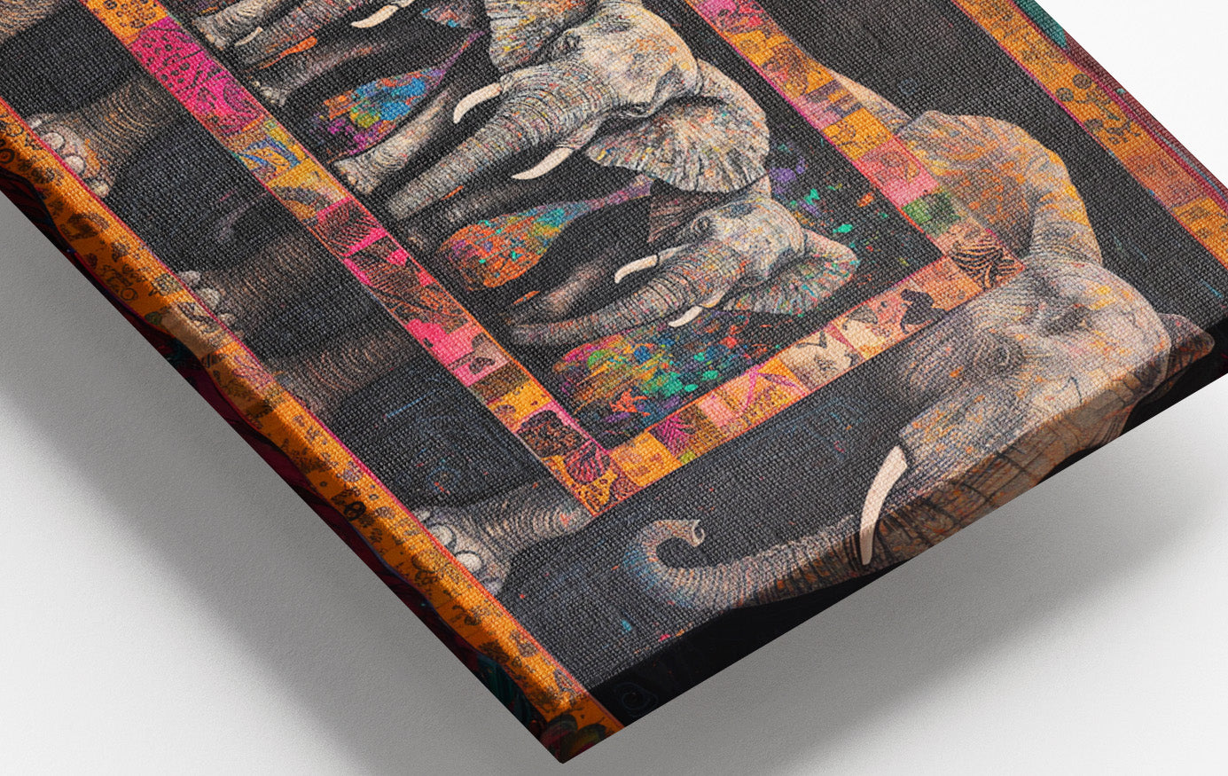 Elephant Family African American canvas print view 16
