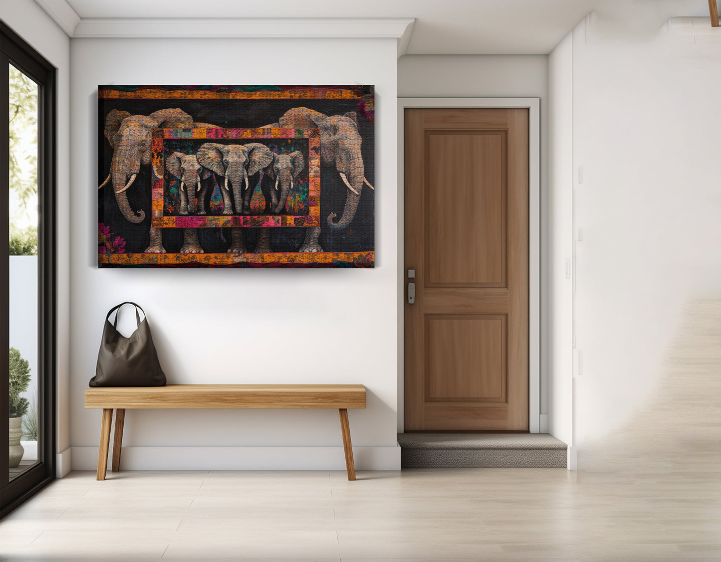 Elephant Family African American canvas print view 17