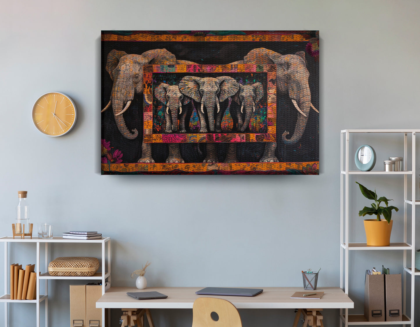 Elephant Family African American canvas print view 18