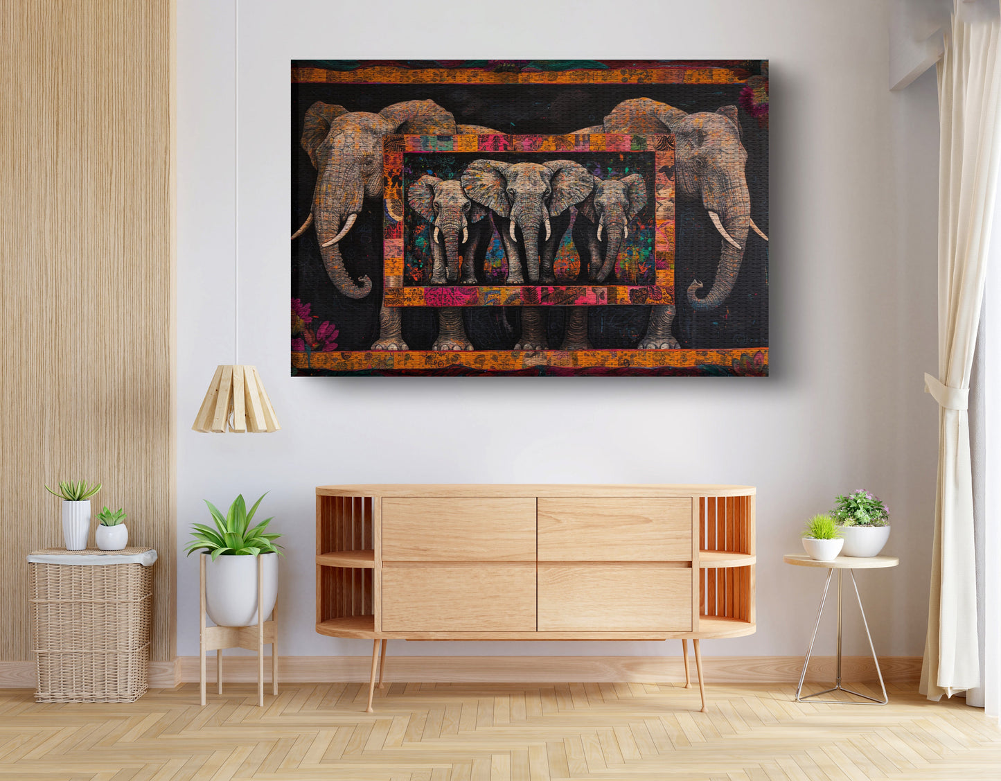 Elephant Family African American canvas print view 14