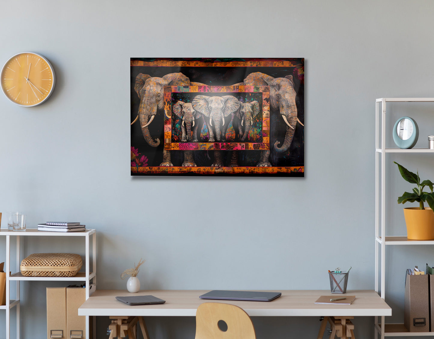 Elephant Family African American canvas print view 24