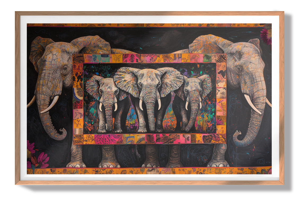 Elephant Family African American canvas print view 79