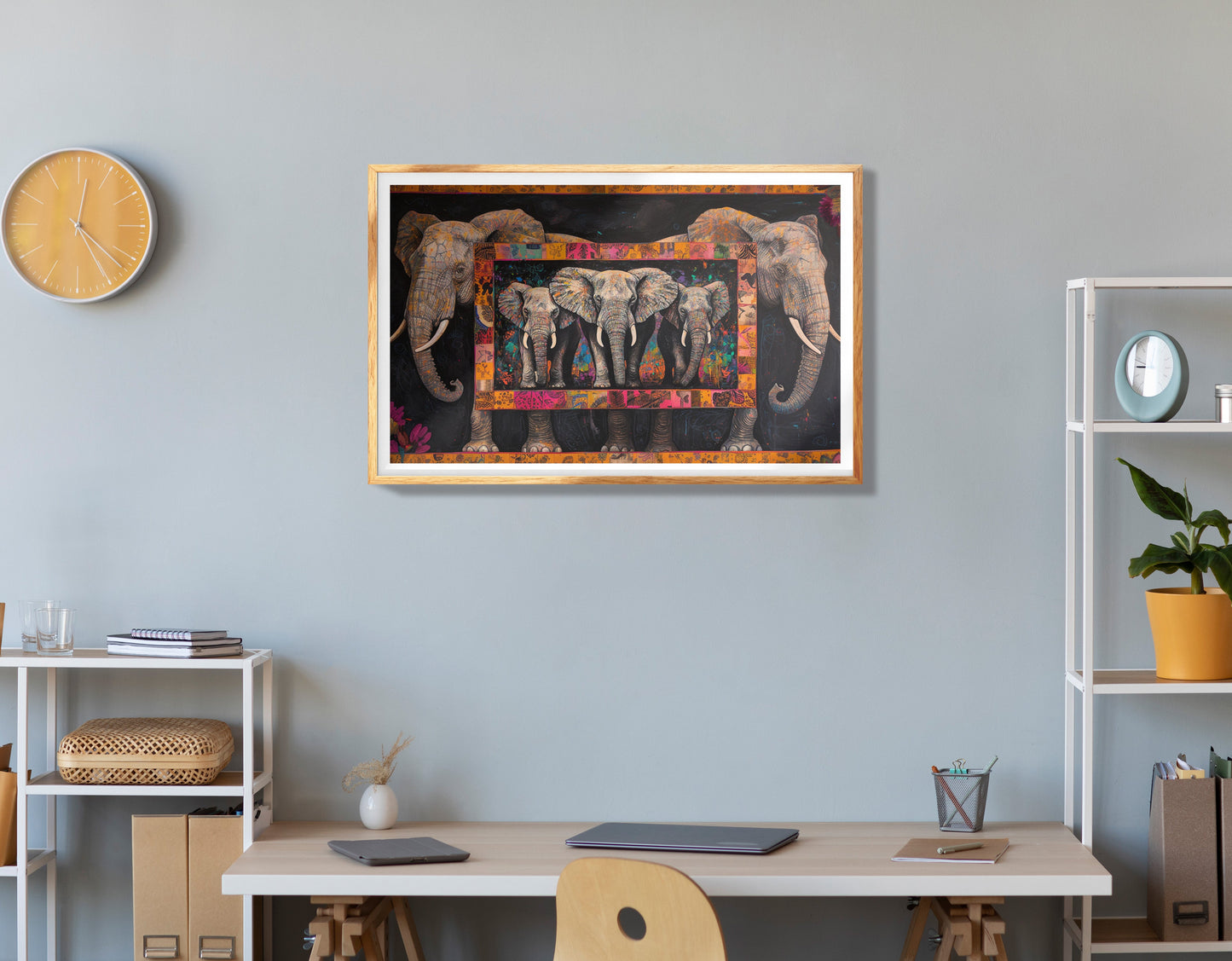Elephant Family African American canvas print view 78