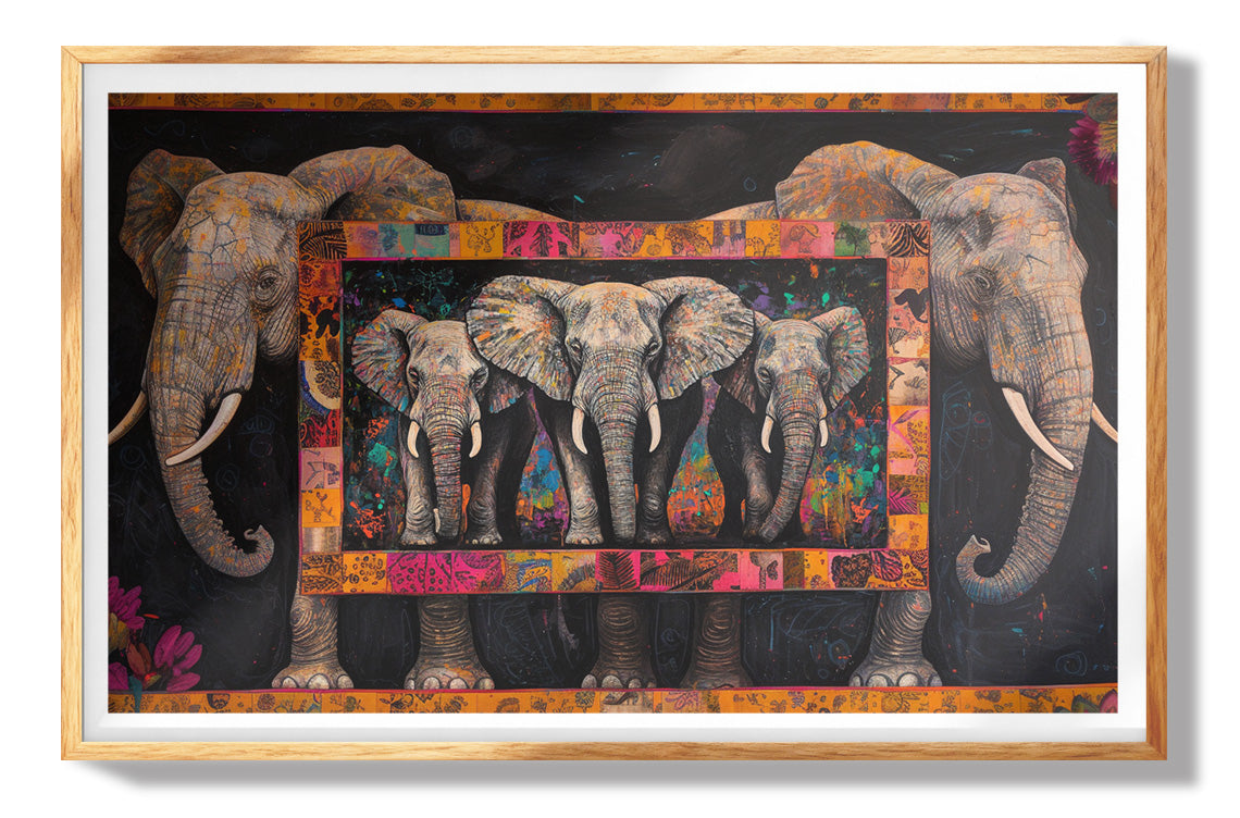 Elephant Family African American canvas print view 73