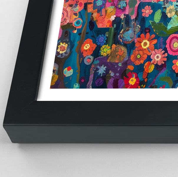 Monkey Floral Folk Black African American canvas print view 70