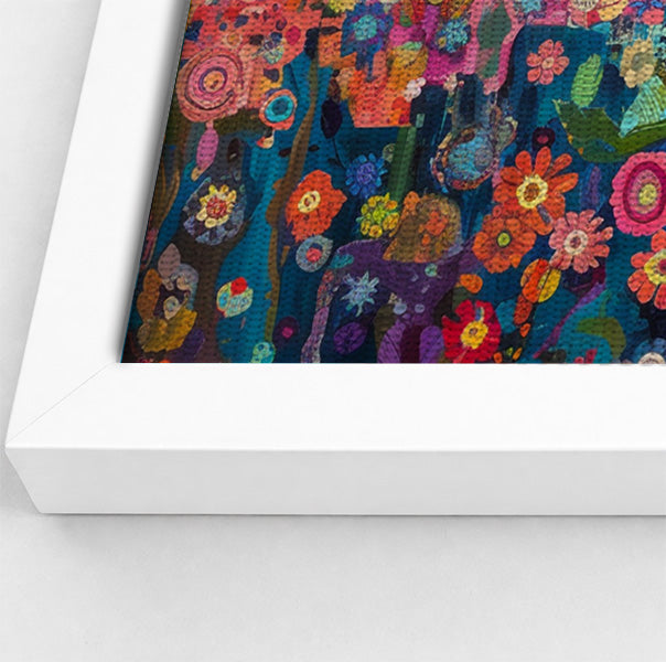 Monkey Floral Folk Black African American canvas print view 64
